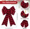 6 Pack Christmas Wreath Bow 9 x 12 Inches Red Bows Christmas Tree Bows Xmas Bows Decoration for Indoor and Outdoor (Red + Black)